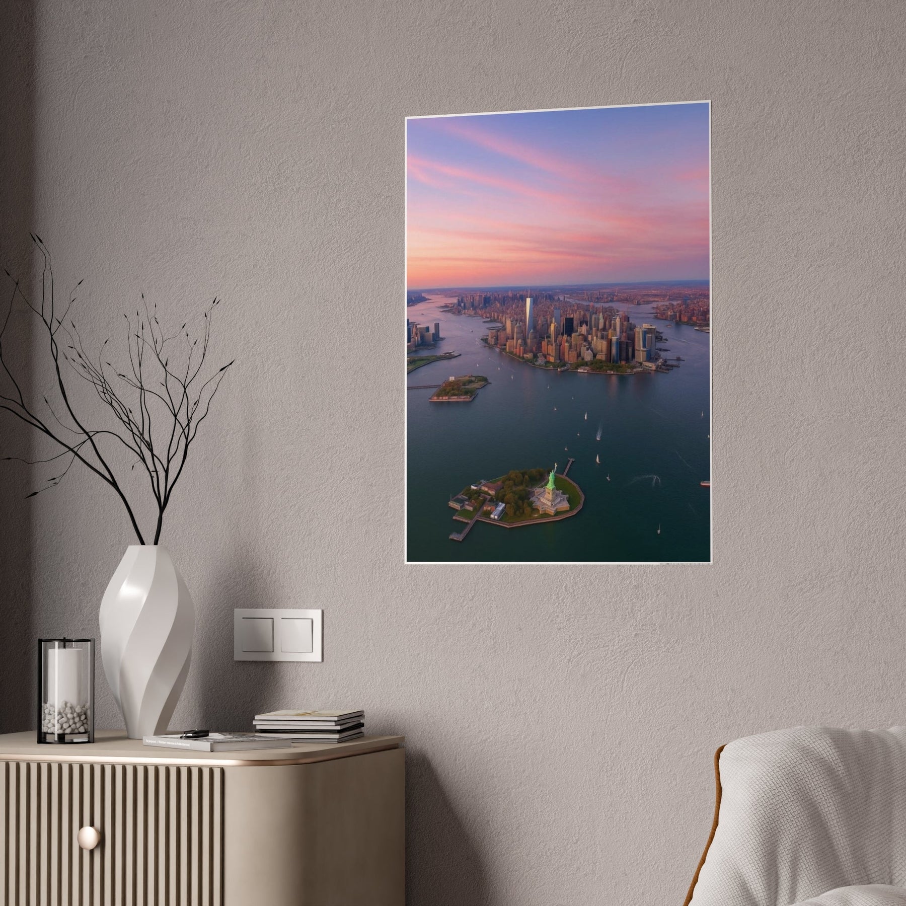 Glossy Art Poster of NYC Skyline, Wall Decor for Home, Office, New York City Gift, Landscape Print, Aesthetic Wall Art - DreamBrothers