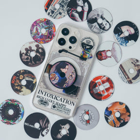 Rotating Vinyl iPhone Case, UNIQUE Music Lover Gift, 90s Nostalgia Gift, DIY Vinyl Custom, Retro CD, Vintage Phone case, Personalized Disk