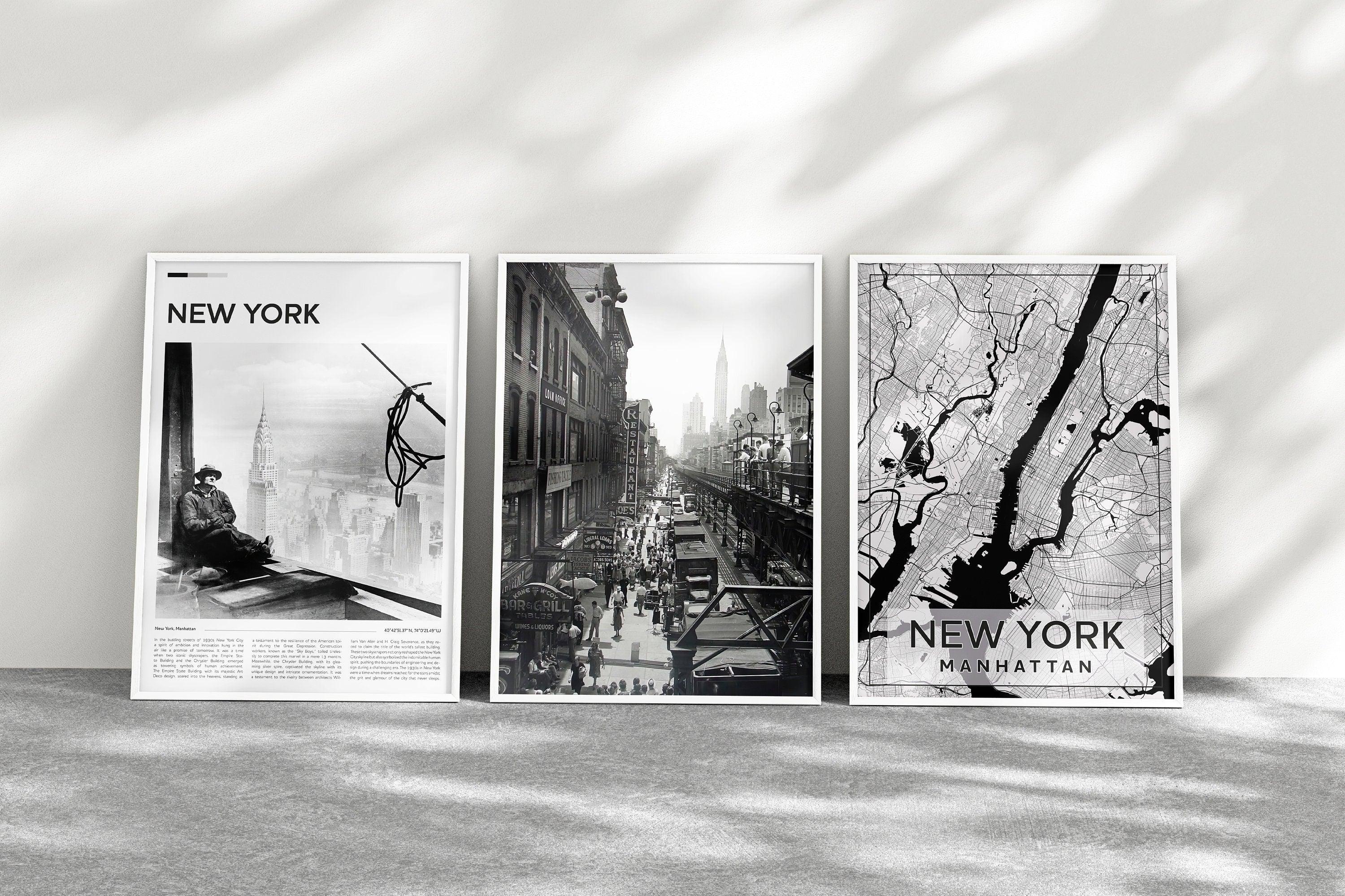 New York City Set of 3, Aesthetic Vintage Posters