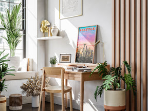 Seattle Poster • Printable Wall Art For World Traveller • Pink Orange Colorful • Retro Vibrant Print • USA Travel Gift • Digital Download