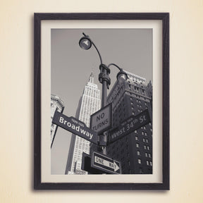 Broadway Print, New York City Vintage Poster, Empire State Building Print, Aesthetic Vintage Poster, Black And White Printable Photo, B&W