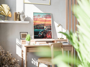 Los Angeles Skyline Poster, California Vintage Wall Art, Sunset Pastel Clouds, USA Travel Gift, Vibrant Retro Print, Aesthetic Retro Poster