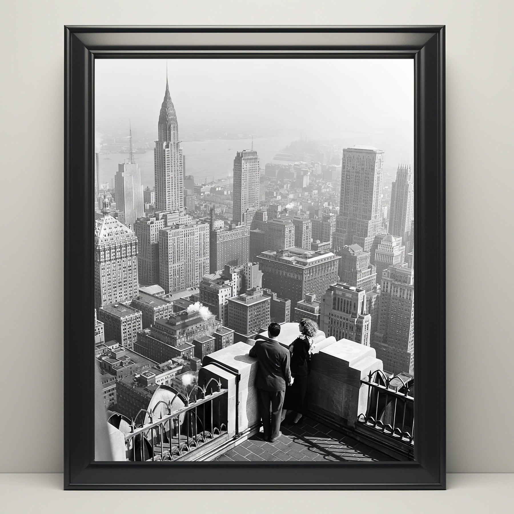 Chrysler Building Print, New York City Vintage Poster, Aesthetic Vintage Poster, Black And White Printable Photo, B&W, Travel Couple Gift