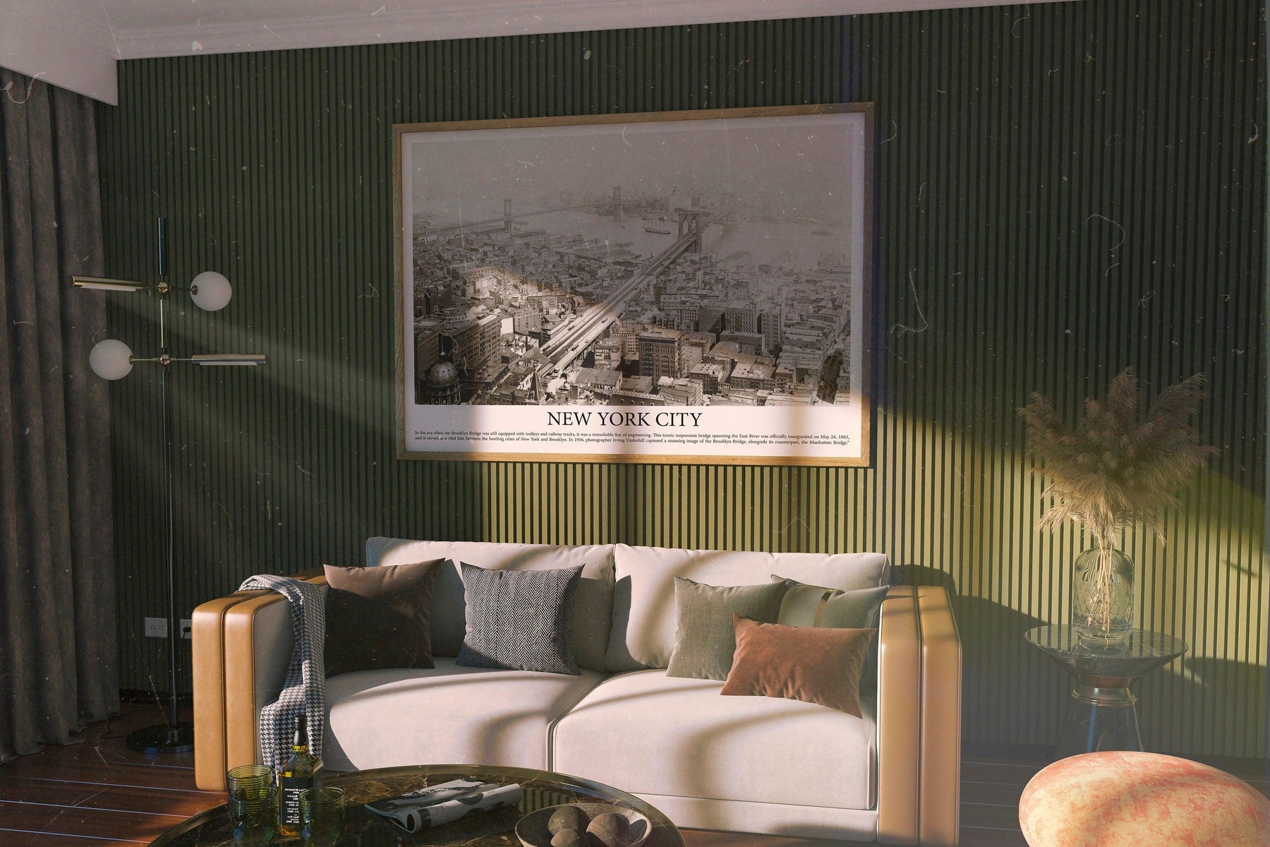 New York Landscape Vintage Poster, Brooklyn Bridge, Manhattan Bridge, Black And White Photography, NYC Gift, Old Historical Photo,