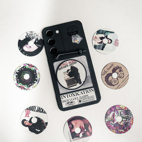 Rotating Vinyl Samsung Galaxy Case, UNIQUE Music Lover Gift, 90s Nostalgia Gift, DIY Vinyl Custom, Retro CD, Personalized Vintage Phone case