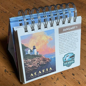National Parks Perpetual Calendar, 365 Day Desk Calendar, Mini Decor Quotes, Learning Nature Art, Curiosity Artwork, Fun Fact - 2025 Planner